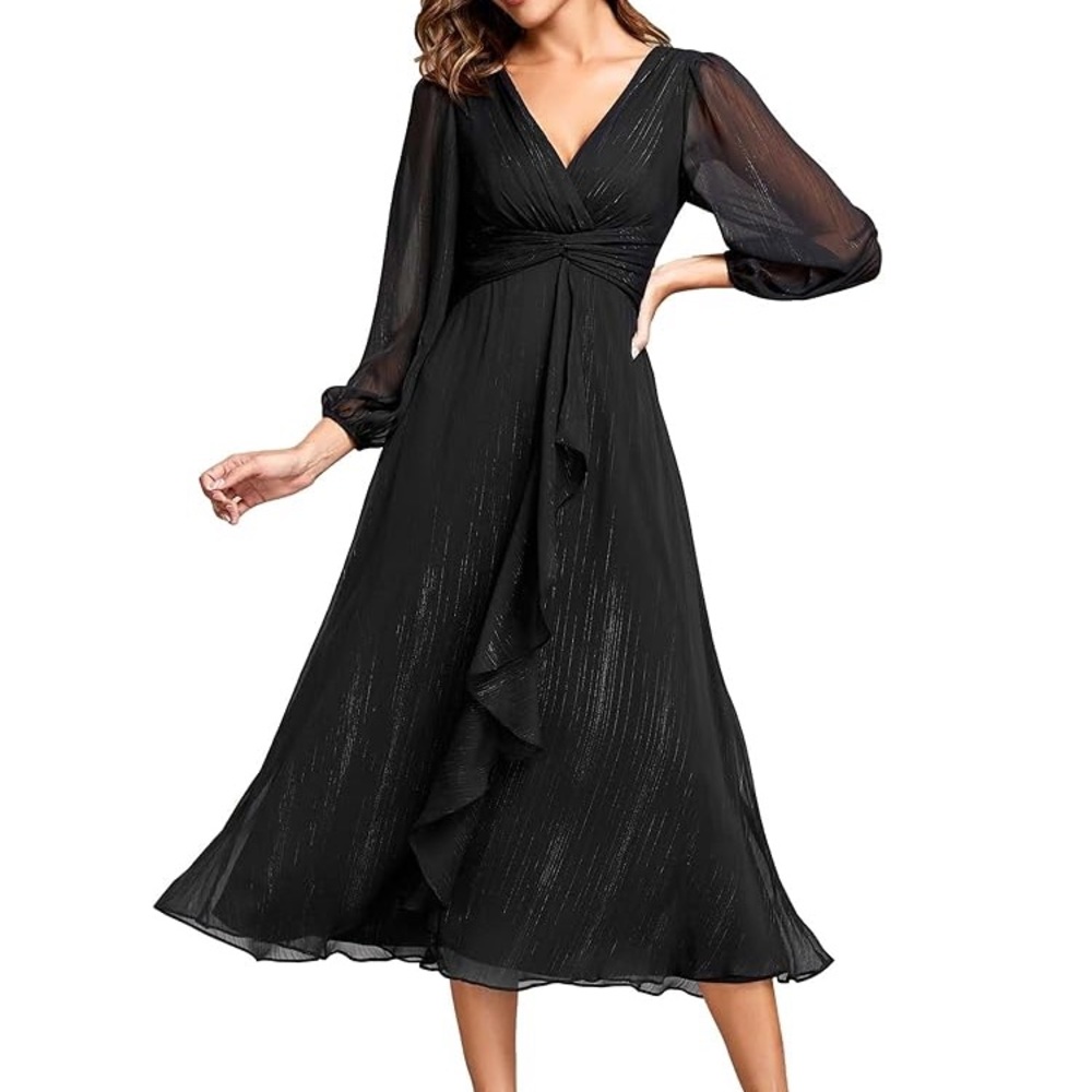 Ever Pretty Black Long Sleeve Dress